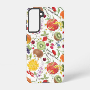 Kleurrijk Waterverf Fruit- en baardpatroon Samsung Galaxy Hoesje