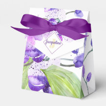 Kleurrijk waterverf orchidee ontwerp met monogram