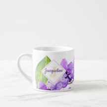Kleurrijk waterverf orchidee ontwerp met monogram