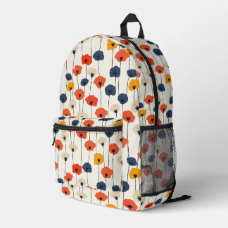 Kleurrijk waterverf papaver patroon bedrukte rugzak