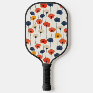 Kleurrijk waterverf papaver patroon pickleball paddle