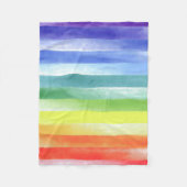 Kleurrijk Waterverf Verticaal regenboogpatroon | Fleece Deken (Voorkant)