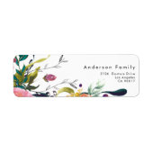 Kleurrijk Waterverf Vloeiend weddenschap retouradr Etiket (Voorkant)