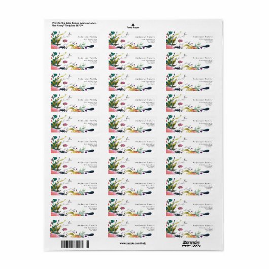 Kleurrijk Waterverf Vloeiend weddenschap retouradr Etiket (Full Sheet)