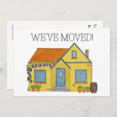 Kleurrijk waterverfhuis Nieuw adreskaart Aankondiging (Voorkant / Achterkant)