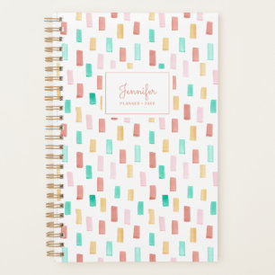 Kleurrijk Waterverfpatroon Planner