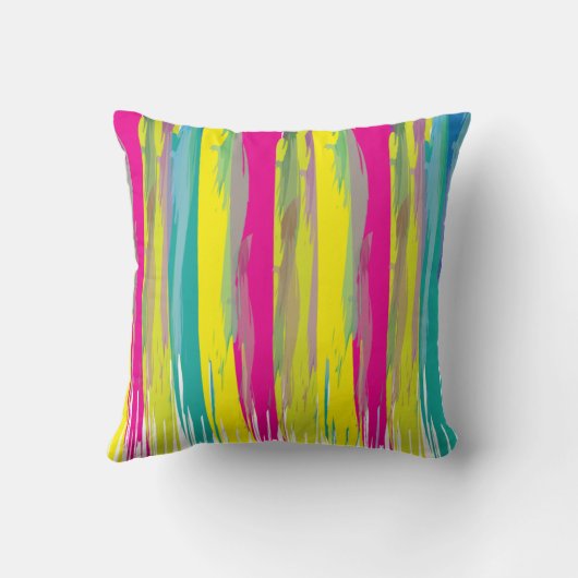 Kleurrijk Watervorpenselschilderpatroon Kussen (Achterkant)