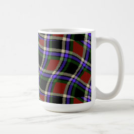 Kleurrijk Wavy Tartan Patroon Groen Rood Paars Wit Koffiemok