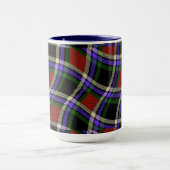 Kleurrijk Wavy Tartan Patroon Groen Rood Paars Wit Mok (Midden)
