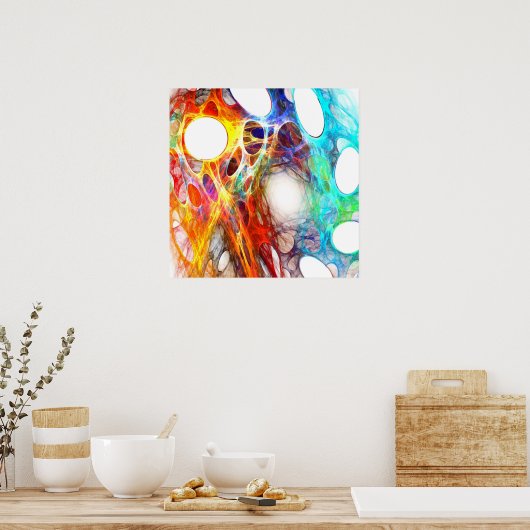 Kleurrijk web - Poster (Keuken)