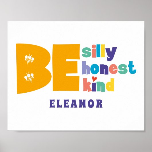 Kleurrijk wees gek eerlijk aardig inspirerend poster (Voorkant)