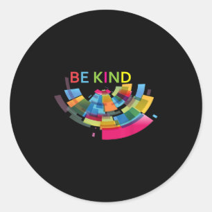 Kleurrijk Wees vriendelijk Abstracte vriendelijkhe Ronde Sticker