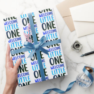 Kleurrijk "Welcome Little One" Baby shower Cadeaupapier