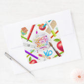 Kleurrijk Welkom Terug naar School Square Vierkante Sticker (Envelop)