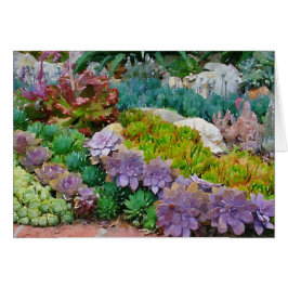 Kleurrijk wenskaart van de sappige tuin