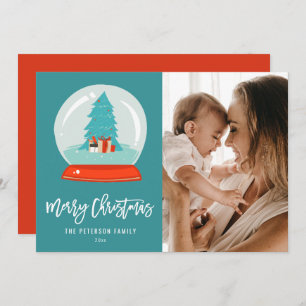 Kleurrijk Wereldbol blauw van het moderne sneeuw u Feestdagenkaart