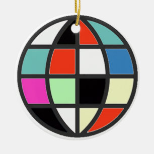 kleurrijk wereldbol keramisch ornament