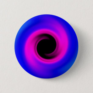 Kleurrijk wervelend zwart gat ronde button 5,7 cm