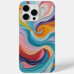 Kleurrijk wervelkunstpatroon iPhone 15 pro max hoesje