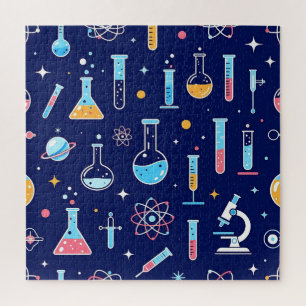 Kleurrijk Wetenschappelijk Lab Patroon Moderne Sch Legpuzzel
