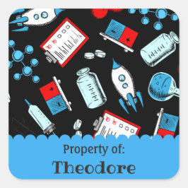 Kleurrijk wetenschappelijk patroon voor school Gep Vierkante Sticker