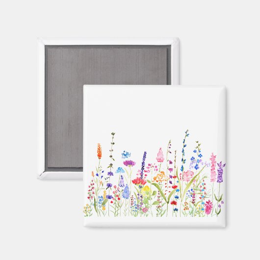 kleurrijk wild bloemveld magneet (Voorkant / Achterkant)