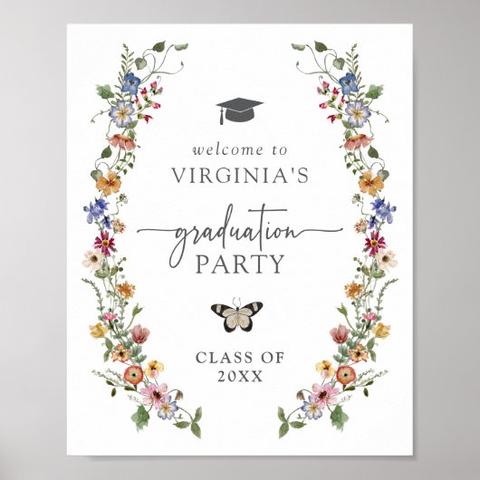 Kleurrijk Wildflower Afstuderen Poster (Voorkant)