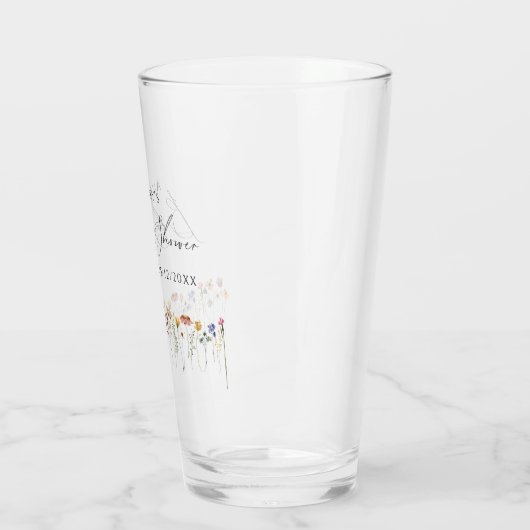 Kleurrijk Wildflower Baby shower Glas (Links)