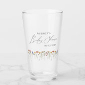 Kleurrijk Wildflower Baby shower Glas (Voorkant)