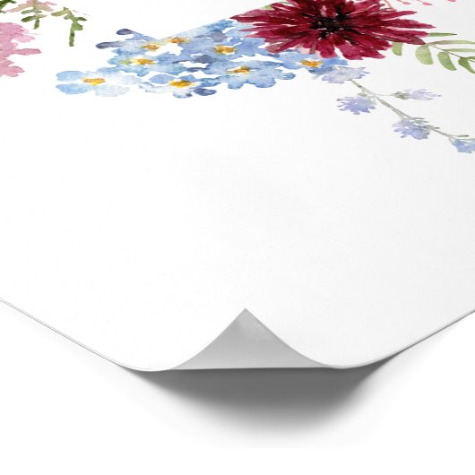 Kleurrijk Wildflower Vrijgezellenfeest Downloadbaa Poster (Hoek)