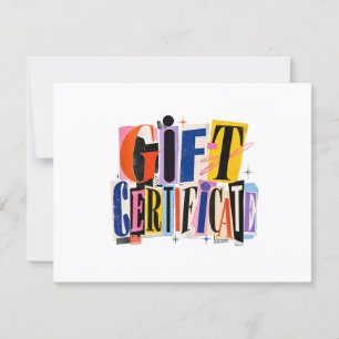 Kleurrijk Witte Zakelijke Cadeaubon