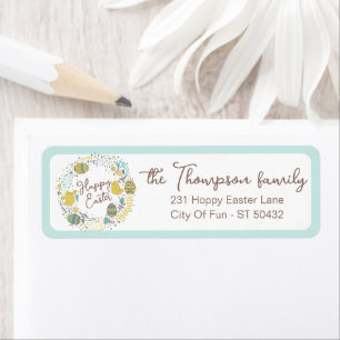 Kleurrijk Wreater of Joyful Chicks Eggs and Greeti Etiket