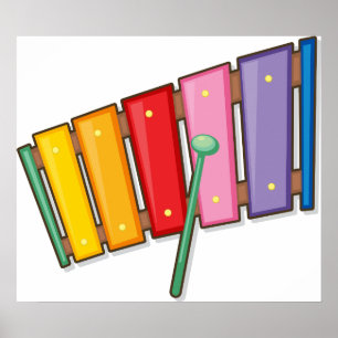 Kleurrijk Xylofoon Muziekinstrument Poster