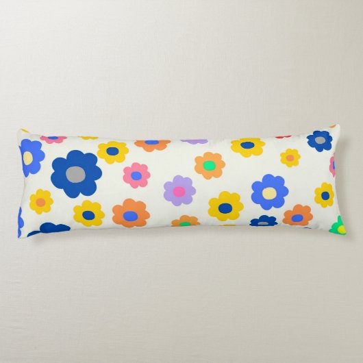 Kleurrijk Y2K-patroon met kleine ventilatoren Lichaamskussen (Achterkant)