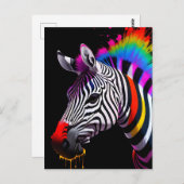 Kleurrijk Zebra Briefkaart (Voorkant / Achterkant)