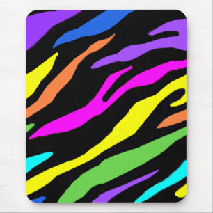 Kleurrijk Zebra Patroon - mousepad Muismat