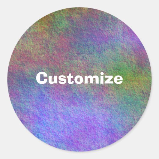 Kleurrijk Zee Bed I - Sjabloon Ronde Sticker (Voorkant)