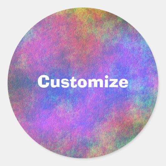 Kleurrijk Zee Bed IV - Sjabloon Ronde Sticker (Voorkant)