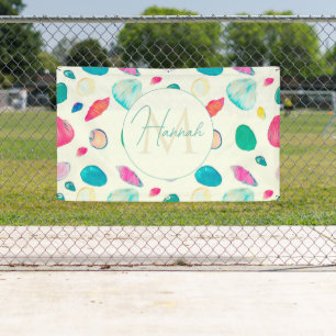  kleurrijk zeeshells Beige Patroon Spandoek