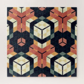 Kleurrijk Zeshoek Vierkant Geometrisch Patroon Legpuzzel (Horizontaal)