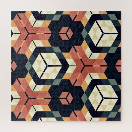 Kleurrijk Zeshoek Vierkant Geometrisch Patroon Legpuzzel (Verticaal)