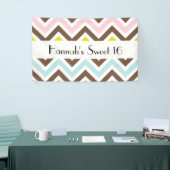 kleurrijk zigzag, Chevron, Zigzag Pattern, Sweet 1 Spandoek (Beurs)