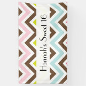 kleurrijk zigzag, Chevron, Zigzag Pattern, Sweet 1 Spandoek (Verticaal)