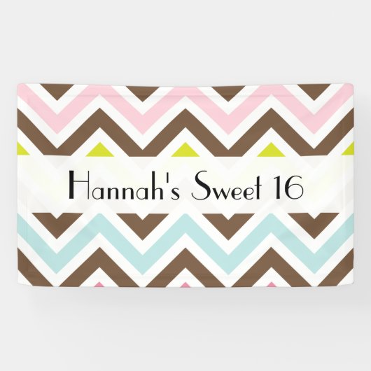 kleurrijk zigzag, Chevron, Zigzag Pattern, Sweet 1 Spandoek (Horizontaal)