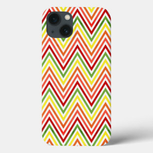 Kleurrijk zigzag chevronpatroon iPhone 13 hoesje