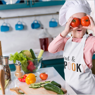 Kleurrijk zoet en woordrijk Happy Halloween Kinder Schort