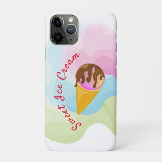 Kleurrijk zoet ijs in een kegel Case-Mate iPhone case (Achterkant)