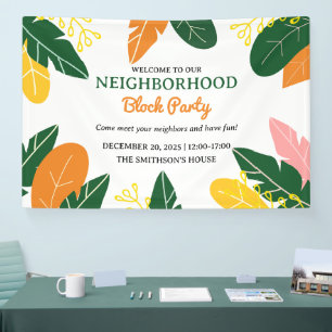 Kleurrijk Zomer Buurtfeest Blokfeest Spandoek