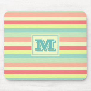 Kleurrijk Zomer Strepen Monogram Muismat