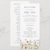 Kleurrijk zomerbloem bruiloftsprogramma programma (Voorkant / Achterkant)